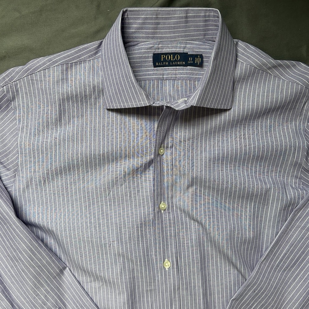 Polo Ralph Lauren Purple Striped Button Down Shirt Mens 17/32/33